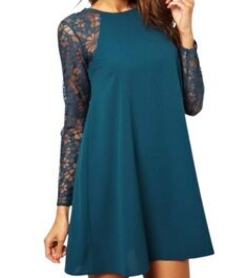 ASOS Maternity Dress 8 Teal Lace Aline